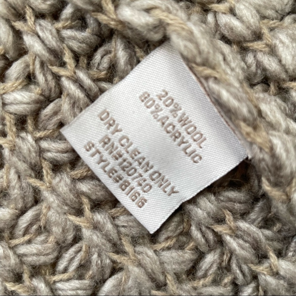 Mystree Faux Fur Trim Knit Poncho Cape Wool Blend ADULT ONE SIZE Beige - Picture 5 of 10